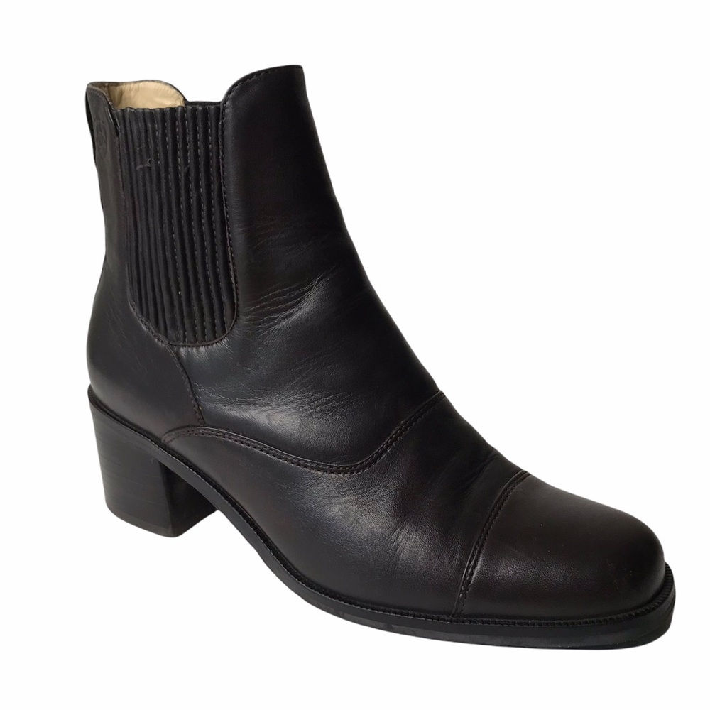 ARIAT Leather Ankle Boots Stacked Heel Size 6
